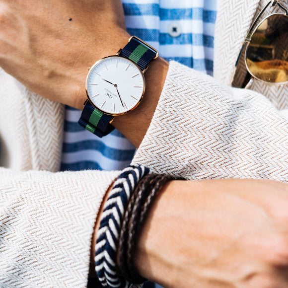 Man in Jacket with watch and bracelets. Photo by Mister Mister from Pexels