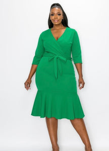 Kelly Green Wrap Wrap Dress