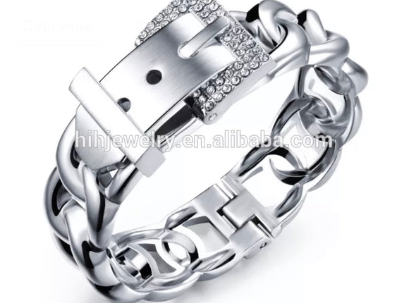 Silver belt bracelet